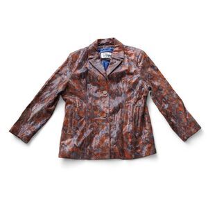 Pelle Studio Vintage Wilsons Leather Multicolor Snake Skin Blazer Women's L